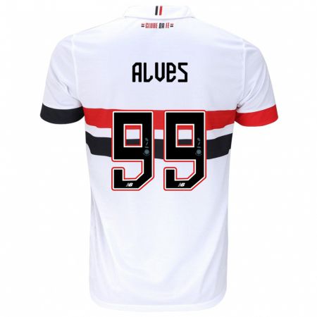 Kandiny Kinderen Letícia Alves #99 Wit Rood Zwart Thuisshirt Thuistenue 2024/25 T-Shirt