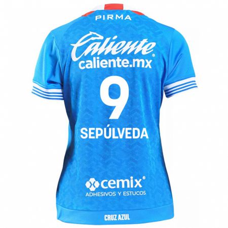 Kandiny Bambino Maglia Ángel Sepúlveda #9 Cielo Blu Kit Gara Home 2024/25 Maglietta