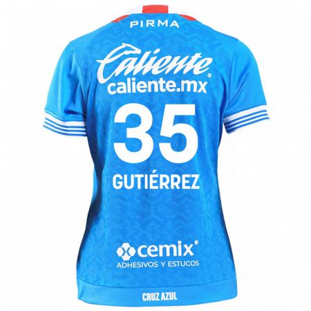 Kandiny Kinderen Luis Gutiérrez #35 Hemelsblauw Thuisshirt Thuistenue 2024/25 T-Shirt