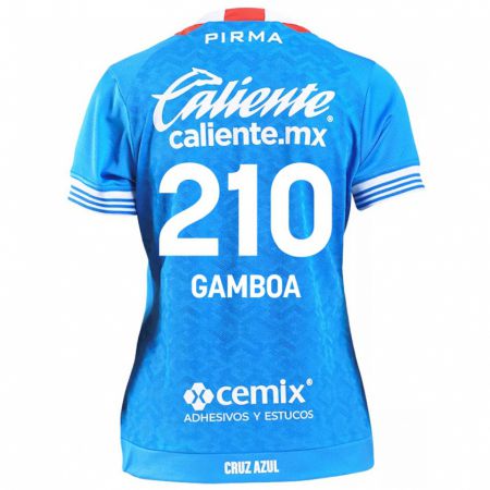 Kandiny Niño Camiseta Bryan Gamboa #210 Cielo Azul 1ª Equipación 2024/25 La Camisa México