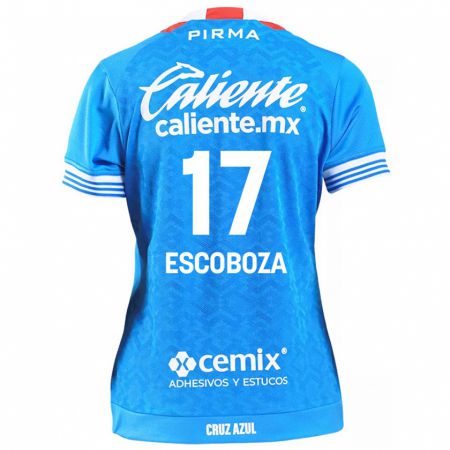 Kandiny Niño Camiseta Alonso Escoboza #17 Cielo Azul 1ª Equipación 2024/25 La Camisa México