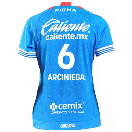 Kandiny Niño Camiseta Mirelle Arciniega #6 Cielo Azul 1ª Equipación 2024/25 La Camisa