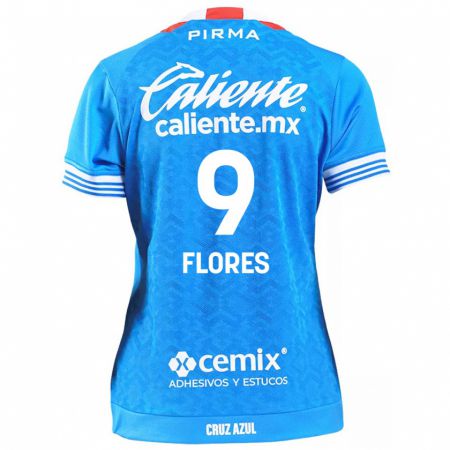 Kandiny Niño Camiseta Daniela Flores #9 Cielo Azul 1ª Equipación 2024/25 La Camisa México