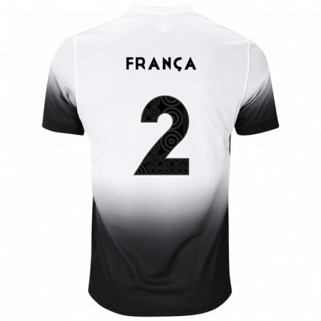 Kandiny Kinderen Matheus França #2 Wit Zwart Thuisshirt Thuistenue 2024/25 T-Shirt België