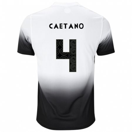 Kandiny Bambino Maglia Caetano #4 Bianco Nero Kit Gara Home 2024/25 Maglietta