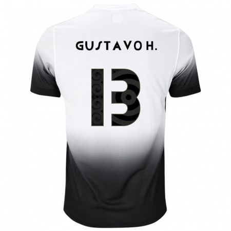 Kandiny Kinderen Gustavo Henrique #13 Wit Zwart Thuisshirt Thuistenue 2024/25 T-Shirt België