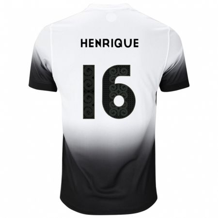 Kandiny Kinderen Pedro Henrique #16 Wit Zwart Thuisshirt Thuistenue 2024/25 T-Shirt België