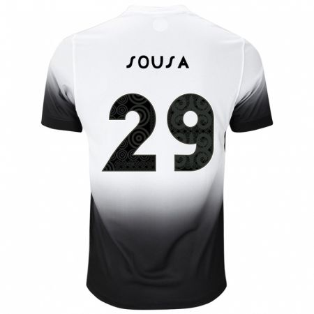 Kandiny Kinderen Arthur Sousa #29 Wit Zwart Thuisshirt Thuistenue 2024/25 T-Shirt België