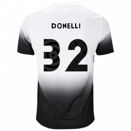 Kandiny Dzieci Matheus Donelli #32 Biało-Czarny Domowa Koszulka 2024/25 Koszulki Klubowe