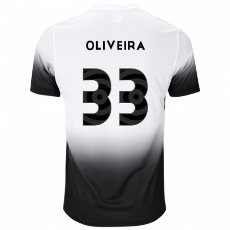 Kandiny Kinderen Ruan Oliveira #33 Wit Zwart Thuisshirt Thuistenue 2024/25 T-Shirt België