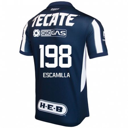 Kandiny Niño Camiseta Diego Escamilla #198 Azul Rojo Blanco 1ª Equipación 2024/25 La Camisa