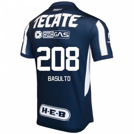 Kandiny Niño Camiseta Luis Basulto #208 Azul Rojo Blanco 1ª Equipación 2024/25 La Camisa México