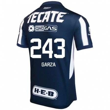 Kandiny Bambino Maglia César Garza #243 Blu Rosso Bianco Kit Gara Home 2024/25 Maglietta