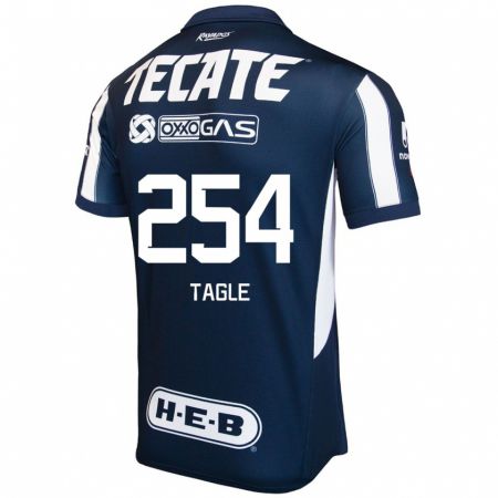 Kandiny Niño Camiseta Alessandro Tagle #254 Azul Rojo Blanco 1ª Equipación 2024/25 La Camisa México