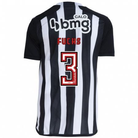 Kandiny Niño Camiseta Bruno Fuchs #3 Blanco Negro 1ª Equipación 2024/25 La Camisa