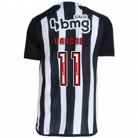 Kandiny Niño Camiseta Eduardo Vargas #11 Blanco Negro 1ª Equipación 2024/25 La Camisa