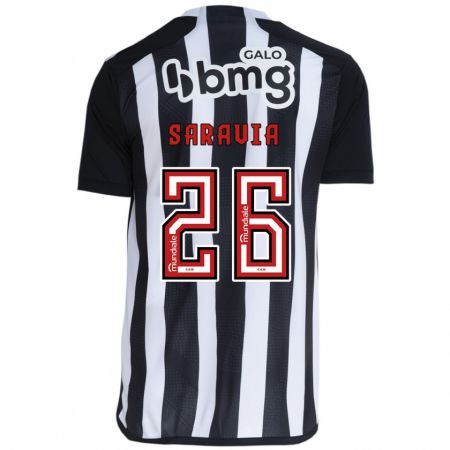 Kandiny Kinder Renzo Saravia #26 Weiß Schwarz Heimtrikot Trikot 2024/25 T-Shirt Österreich