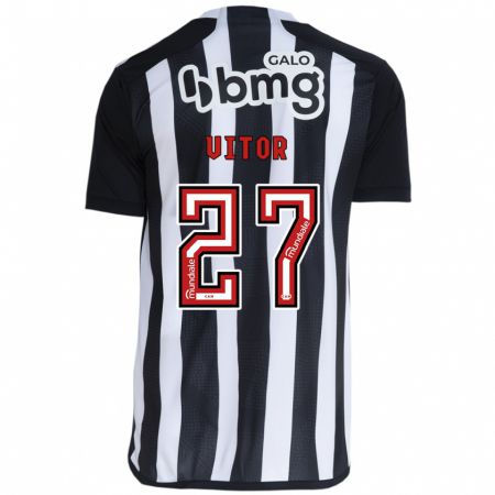 Kandiny Bambino Maglia Paulo Vitor #27 Bianco Nero Kit Gara Home 2024/25 Maglietta