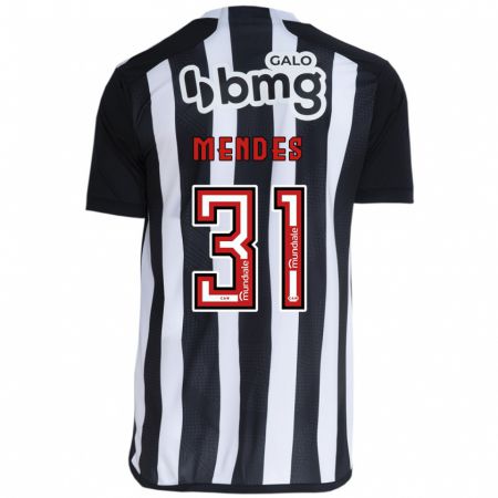 Kandiny Bambino Maglia Matheus Mendes #31 Bianco Nero Kit Gara Home 2024/25 Maglietta