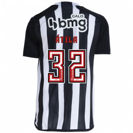 Kandiny Kinderen Gabriel Átila #32 Wit Zwart Thuisshirt Thuistenue 2024/25 T-Shirt België