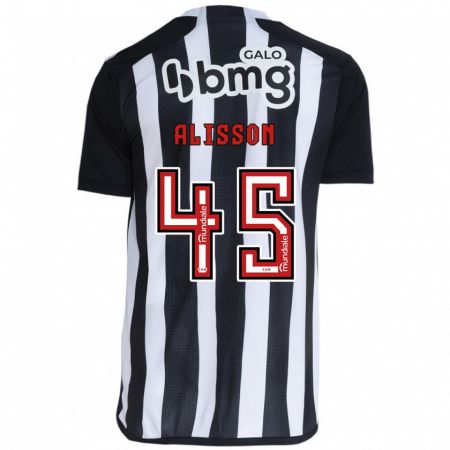 Kandiny Bambino Maglia Alisson #45 Bianco Nero Kit Gara Home 2024/25 Maglietta