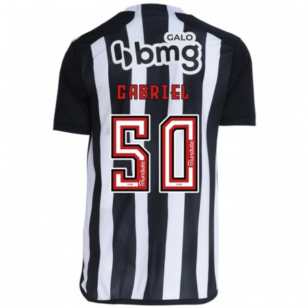 Kandiny Kinderen Vitor Gabriel #50 Wit Zwart Thuisshirt Thuistenue 2024/25 T-Shirt