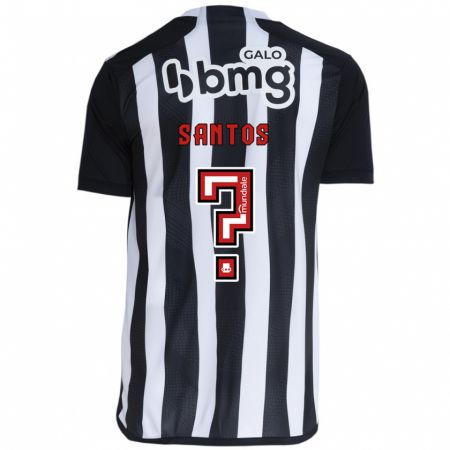 Kandiny Kinderen Léo Santos #0 Wit Zwart Thuisshirt Thuistenue 2024/25 T-Shirt