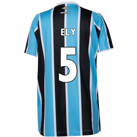 Kandiny Kinderen Rodrigo Ely #5 Blauw Zwart Wit Thuisshirt Thuistenue 2024/25 T-Shirt België