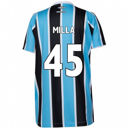 Kandiny Bambino Maglia Lucas Milla #45 Blu Nero Bianco Kit Gara Home 2024/25 Maglietta