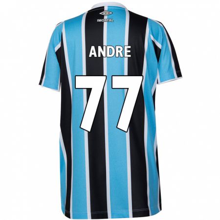 Kandiny Bambino Maglia André Henrique #77 Blu Nero Bianco Kit Gara Home 2024/25 Maglietta