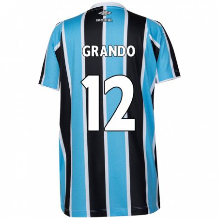 Kandiny Bambino Maglia Gabriel Grando #12 Blu Nero Bianco Kit Gara Home 2024/25 Maglietta