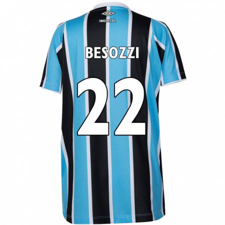 Kandiny Bambino Maglia Lucas Besozzi #22 Blu Nero Bianco Kit Gara Home 2024/25 Maglietta