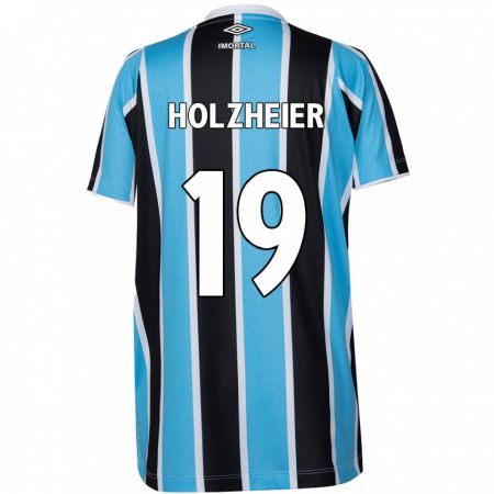 Kandiny Bambino Maglia Agostina Holzheier #19 Blu Nero Bianco Kit Gara Home 2024/25 Maglietta