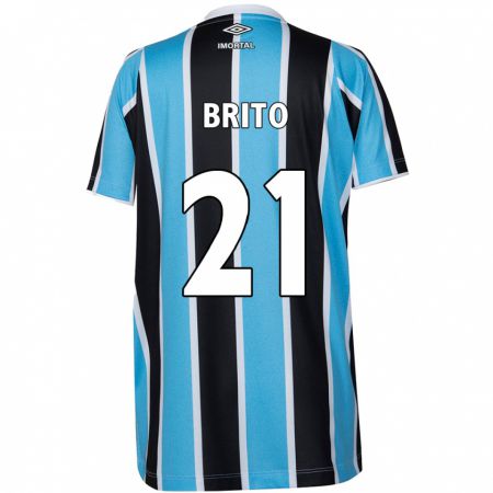 Kandiny Bambino Maglia Brito #21 Blu Nero Bianco Kit Gara Home 2024/25 Maglietta