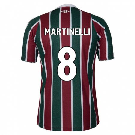 Kandiny Kinderen Martinelli #8 Groen Kastanjebruin Wit Thuisshirt Thuistenue 2024/25 T-Shirt