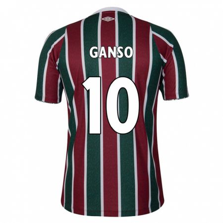 Kandiny Bambino Maglia Ganso #10 Verde Marrone Bianco Kit Gara Home 2024/25 Maglietta