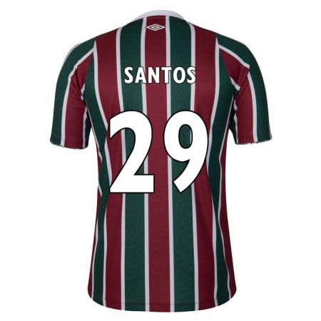 Kandiny Kinderen Thiago Santos #29 Groen Kastanjebruin Wit Thuisshirt Thuistenue 2024/25 T-Shirt