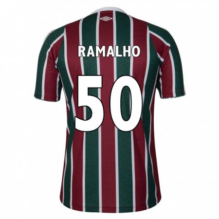 Kandiny Kinderen Gustavo Ramalho #50 Groen Kastanjebruin Wit Thuisshirt Thuistenue 2024/25 T-Shirt België