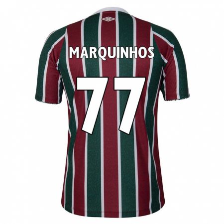 Kandiny Kinderen Marquinhos #77 Groen Kastanjebruin Wit Thuisshirt Thuistenue 2024/25 T-Shirt