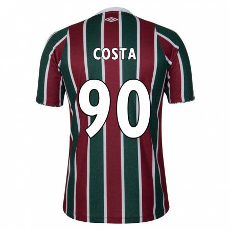 Kandiny Bambino Maglia Douglas Costa #90 Verde Marrone Bianco Kit Gara Home 2024/25 Maglietta