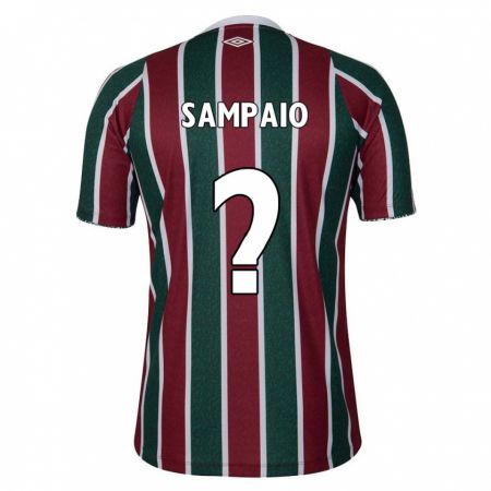 KandinyキッズMiguel Sampaio#0グリーン マルーン ホワイトホームシャツ2024/25ジャージーユニフォーム