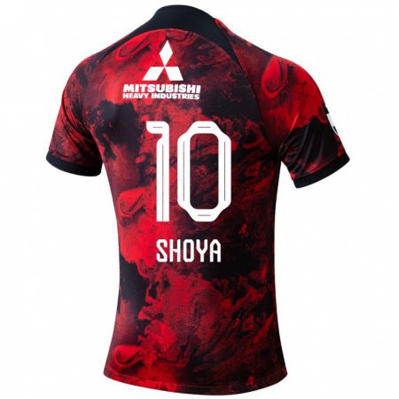 Kandiny Kinderen Shoya Nakajima #10 Rood Zwart Thuisshirt Thuistenue 2024/25 T-Shirt