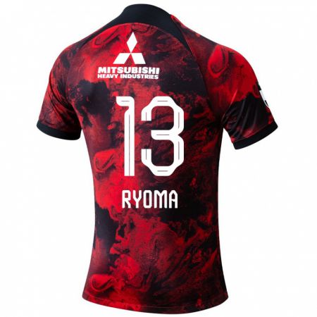 Kandiny Kinderen Ryoma Watanabe #13 Rood Zwart Thuisshirt Thuistenue 2024/25 T-Shirt België