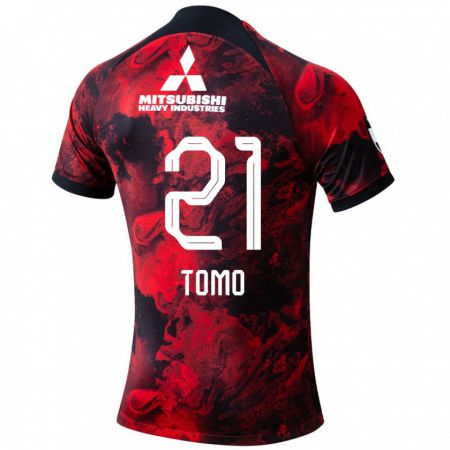 Kandiny Niño Camiseta Tomoaki Okubo #21 Negro Rojo 1ª Equipación 2024/25 La Camisa