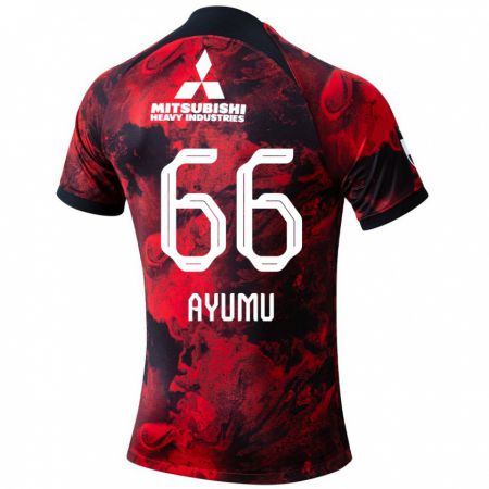 Kandiny Kinderen Ayumu Ohata #66 Rood Zwart Thuisshirt Thuistenue 2024/25 T-Shirt België