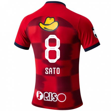 Kandiny Kinder Yuto Sato #8 Rot Blau Weiß Heimtrikot Trikot 2024/25 T-Shirt Österreich