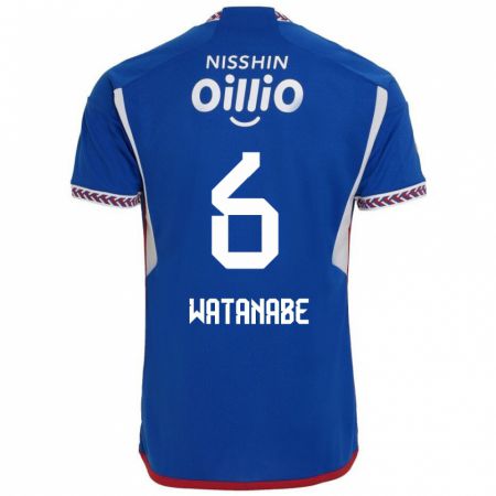 KandinyキッズKota Watanabe#6青 白 赤ホームシャツ2024/25ジャージーユニフォーム