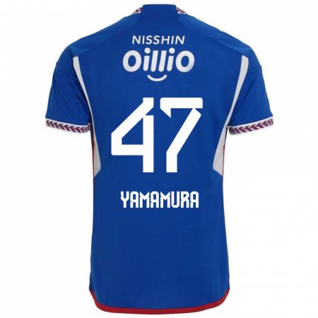 Kandiny Kinderen Kazuya Yamamura #47 Blauw Wit Rood Thuisshirt Thuistenue 2024/25 T-Shirt