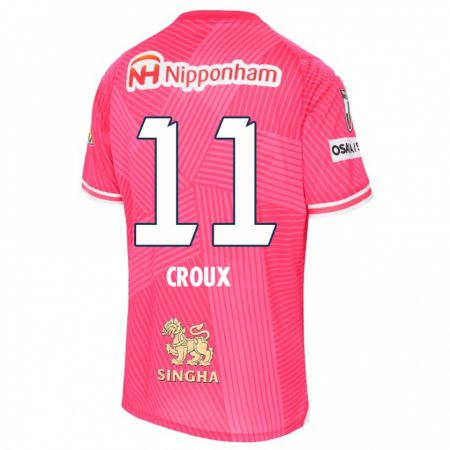 Kandiny Bambino Maglia Jordy Croux #11 Rosa Bianco Kit Gara Home 2024/25 Maglietta