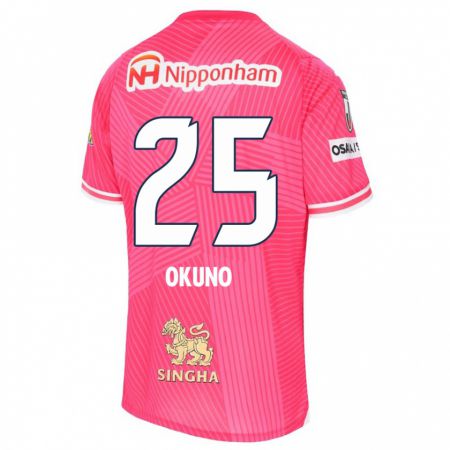 Kandiny Kinder Hiroaki Okuno #25 Rosa Weiß Heimtrikot Trikot 2024/25 T-Shirt Österreich